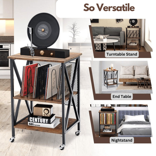 Use as end table, turntable stand, night stand